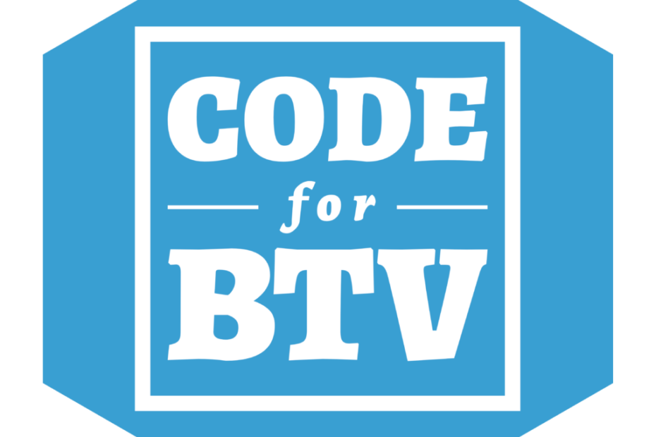 Blue and white blank placeholder sticker for Code for BTV projects.